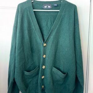 Wooden Ships Men's Forest Green Lambs wool Cardigan